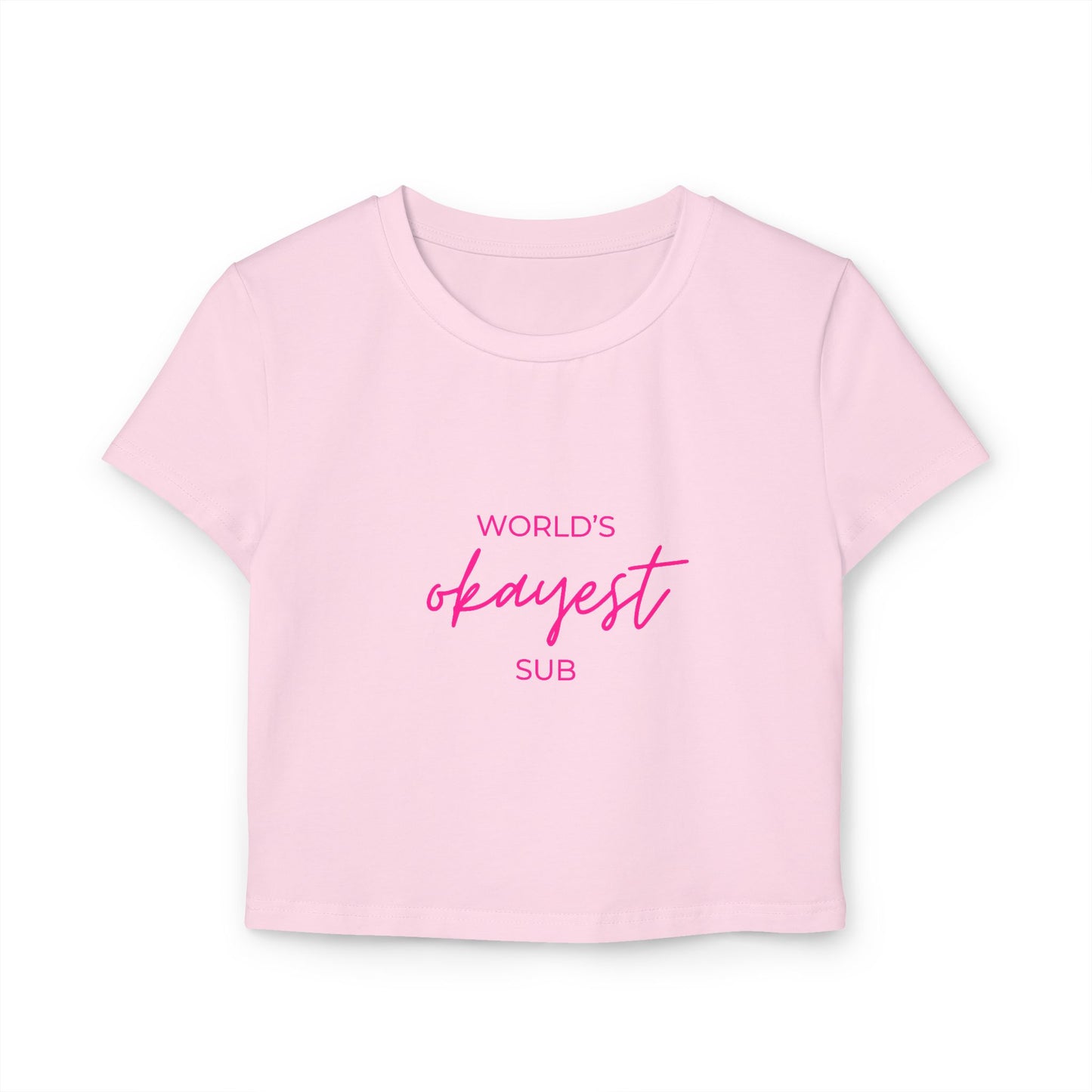 World’s Okayest Sub Cropped Tee – Funny Kink Cropped Shirt, Brat Submissive Merch, Spicy Romance Reader Top, Booktok Smut Shirt, Sub Dom Aesthetic