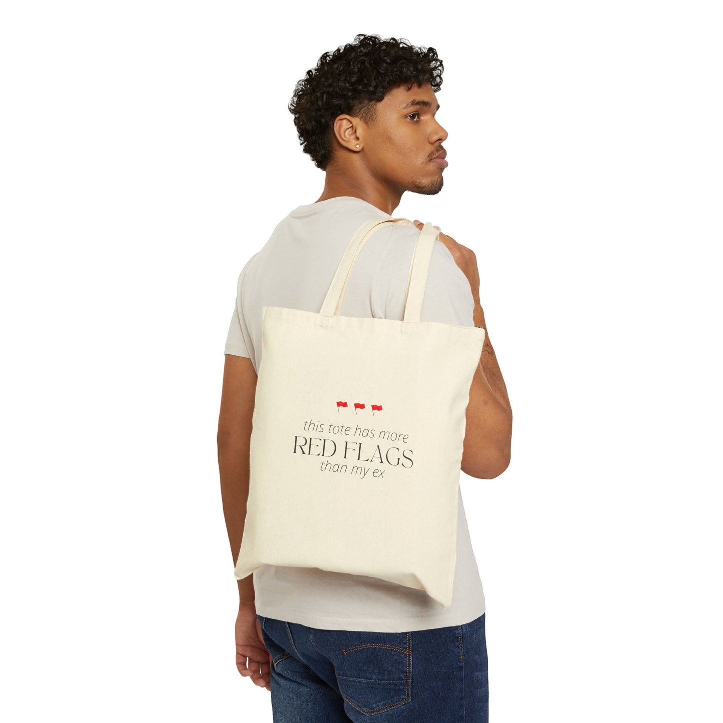 Spicy Bookish Tote Bag – “This Tote Has More Red Flags Than My Ex” – Funny Romance Reader Gift, Smut Lover Merch, Bookish Aesthetic Bag