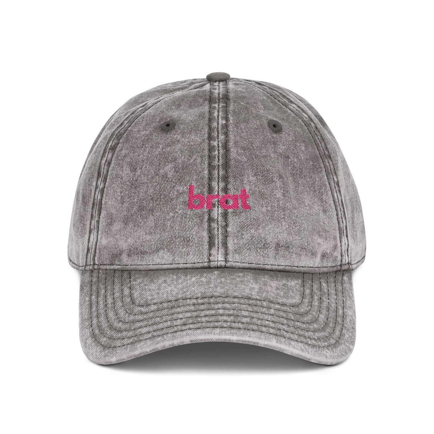 Brat Embroidered Hat β Vintage Aesthetic Baseball Cap β Submissive Kink Hat, Spicy Romance Merch, Dark Romance Sub Cap, Bookish Brat Girl Gift