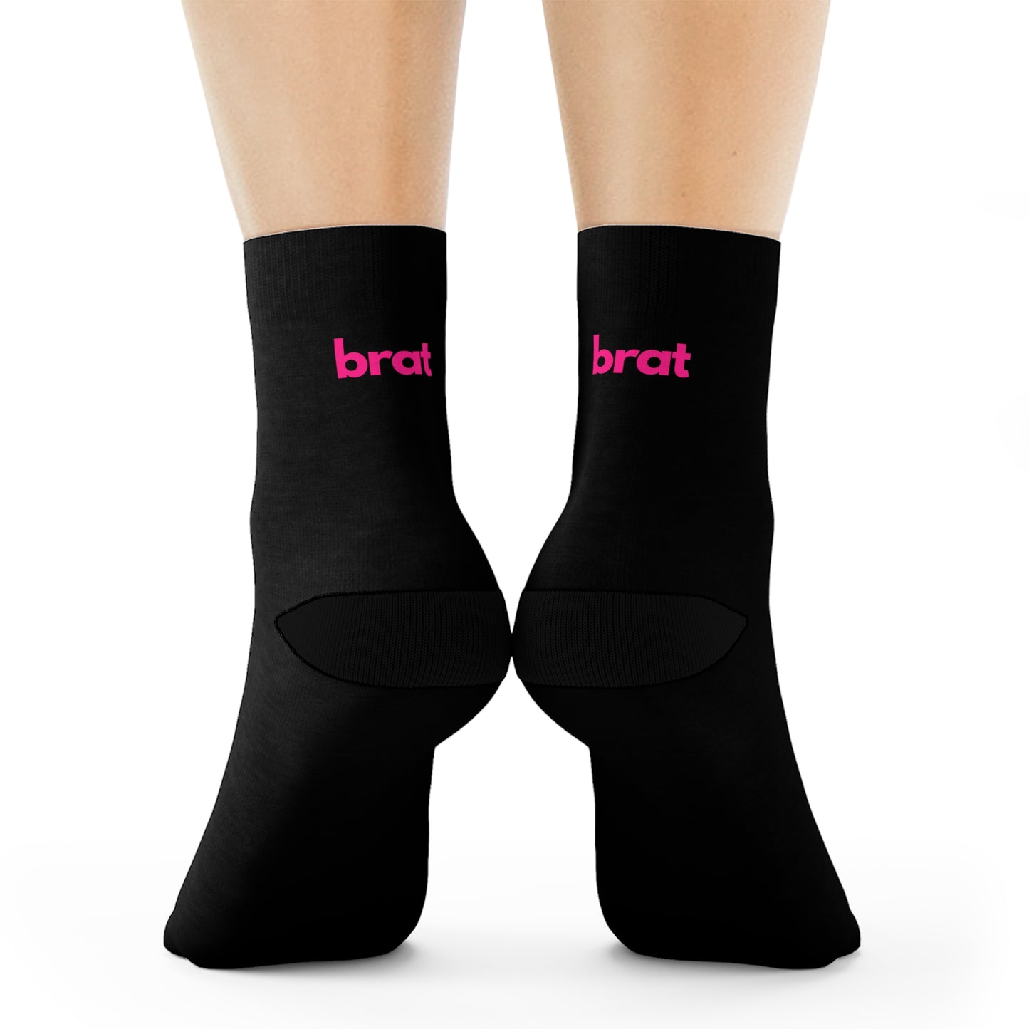 Brat Socks – Black and Pink Funny Submissive Socks, Kink Lifestyle Gift, Dark Romance Reader Merch, Spicy Bookish Apparel, Dom Sub Aesthetic