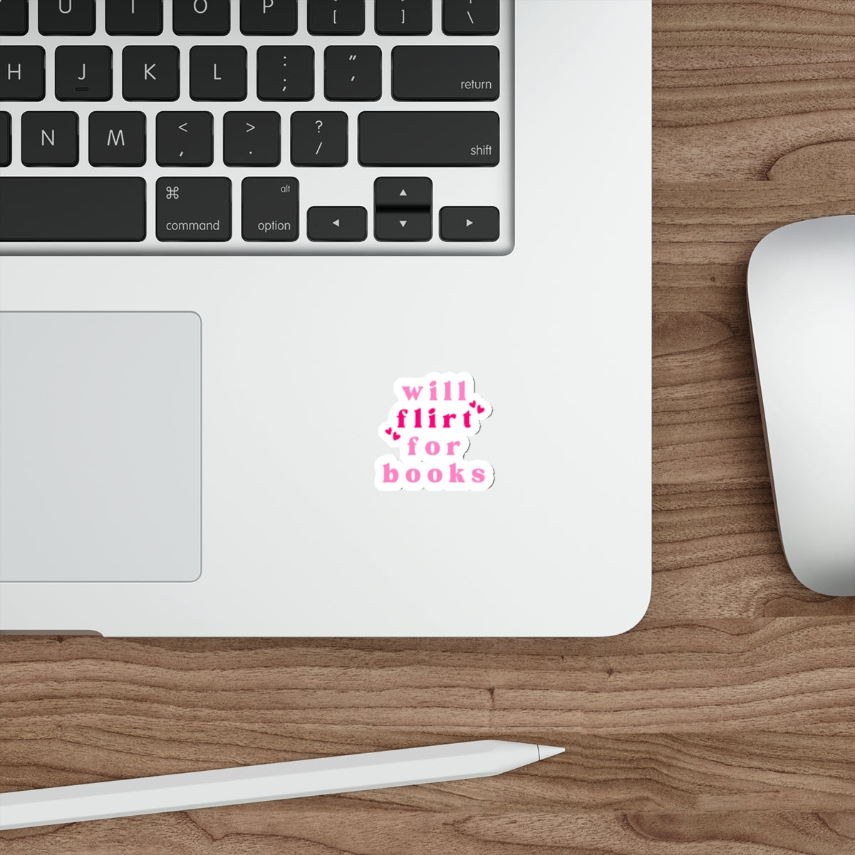 Will Flirt for Books Sticker – Funny Bookish Sticker, Romance Reader Vinyl Decal, Smut Lover Gift, Booktok Aesthetic, Spicy Book Girl Accessory