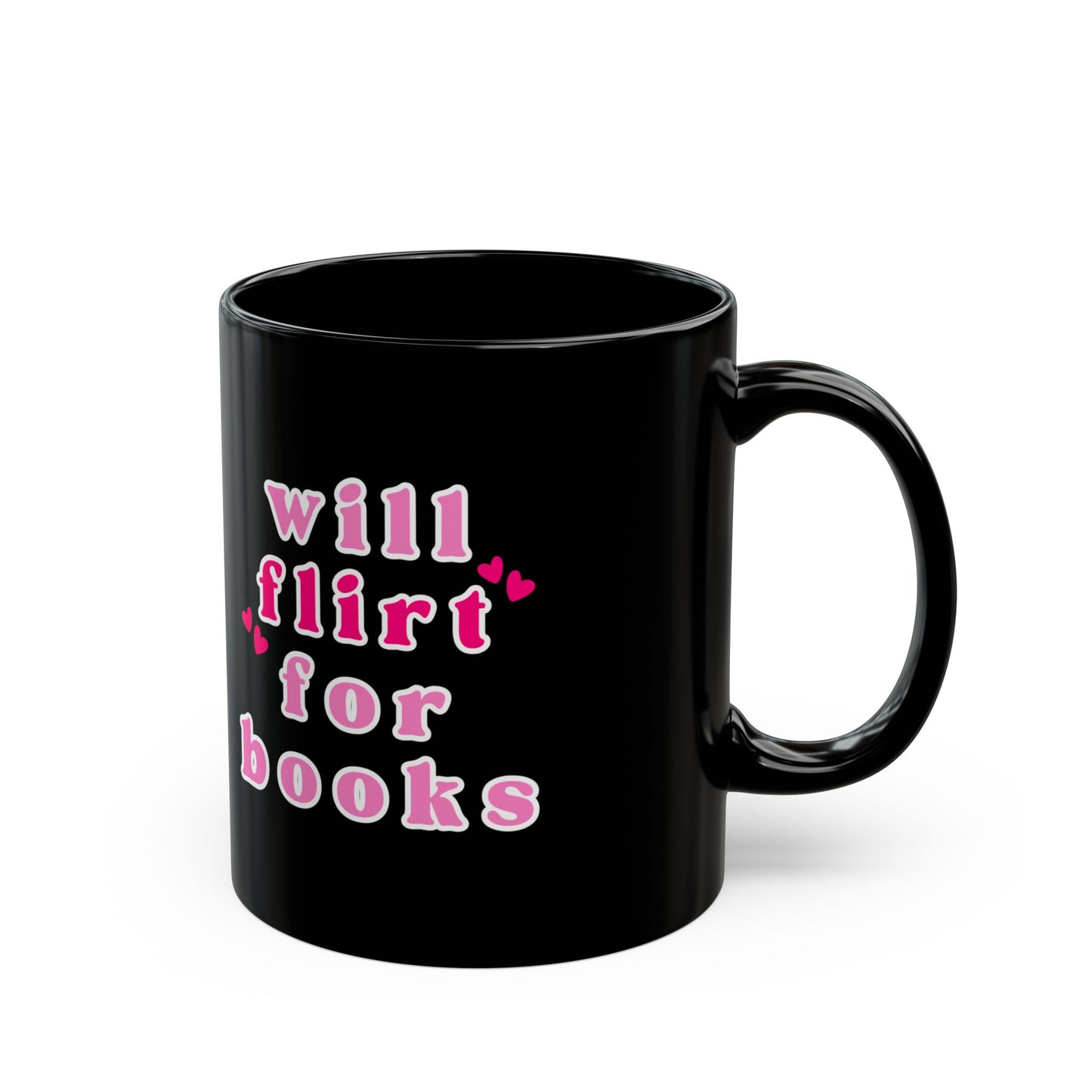 Will Flirt for Books Mug – Spicy Romance Reader Gift, Book Lover Coffee Cup, Funny Bookish Mug, Booktok Aesthetic Merch, Smut Reader Humor