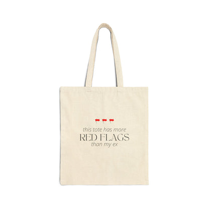 Spicy Bookish Tote Bag – “This Tote Has More Red Flags Than My Ex” – Funny Romance Reader Gift, Smut Lover Merch, Bookish Aesthetic Bag