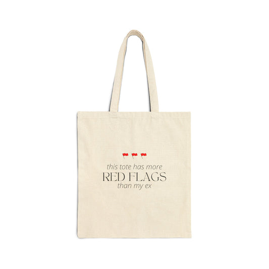 Spicy Bookish Tote Bag – “This Tote Has More Red Flags Than My Ex” – Funny Romance Reader Gift, Smut Lover Merch, Bookish Aesthetic Bag