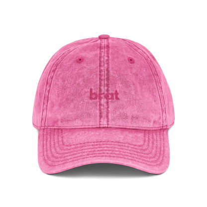 Brat Embroidered Hat – Vintage Aesthetic Baseball Cap – Submissive Kink Hat, Spicy Romance Merch, Dark Romance Sub Cap, Bookish Brat Girl Gift